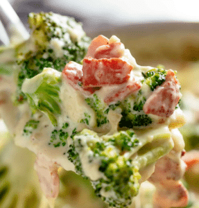 
                
            
            Creamy Garlic Parmesan Broccoli & Bacon
            