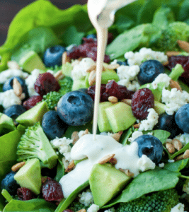 
                
            
            Blueberry Broccoli Spinach Salad with Poppyseed Dressing
            
